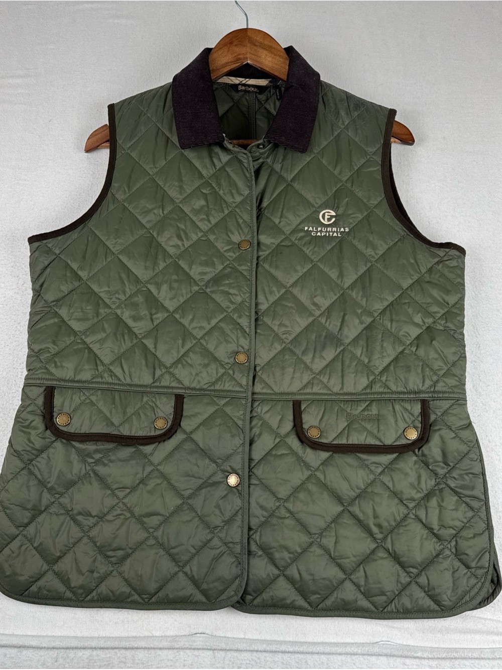 Barbour Brimham Gilet Tartan Vest Womens Green Quilted Sz 12 Falfurrias Capital